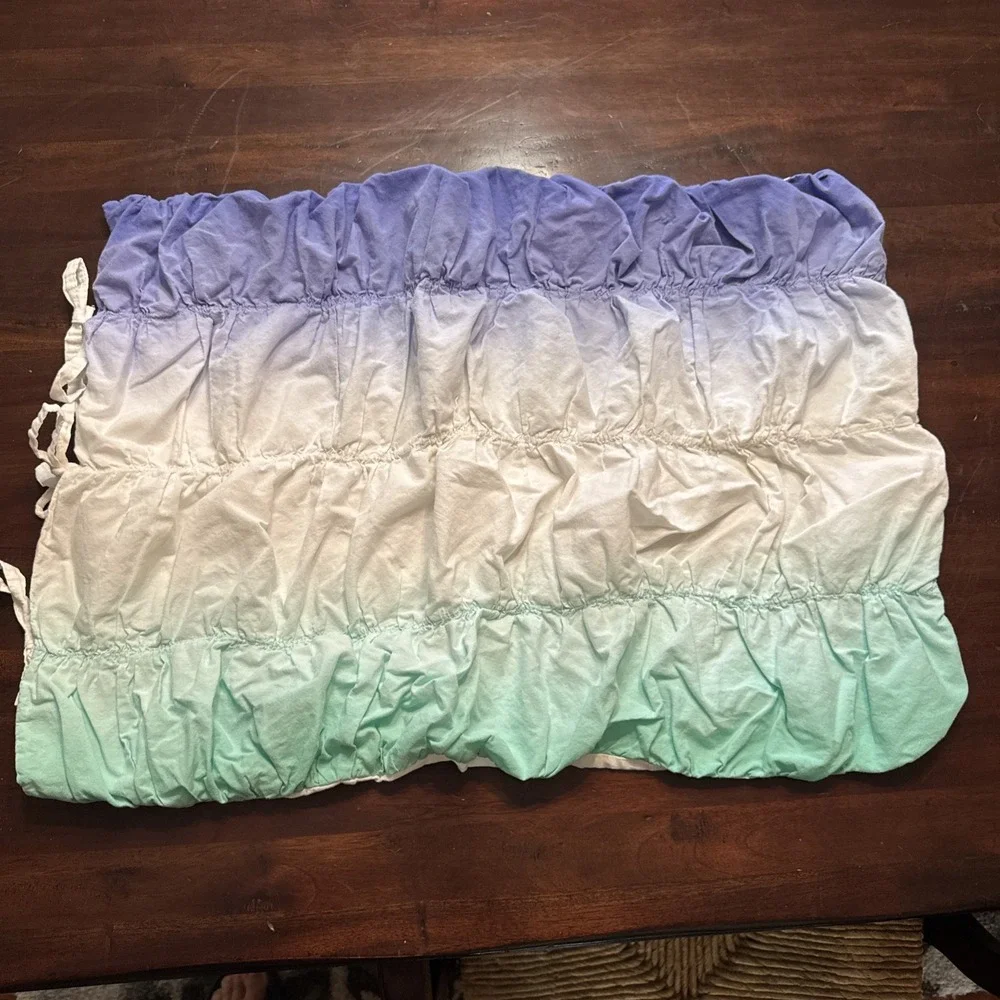 Pottery Barn Teen Standard Pillow Sham Surf Dip Tie Dye Aqua Ruched Coastal Kids